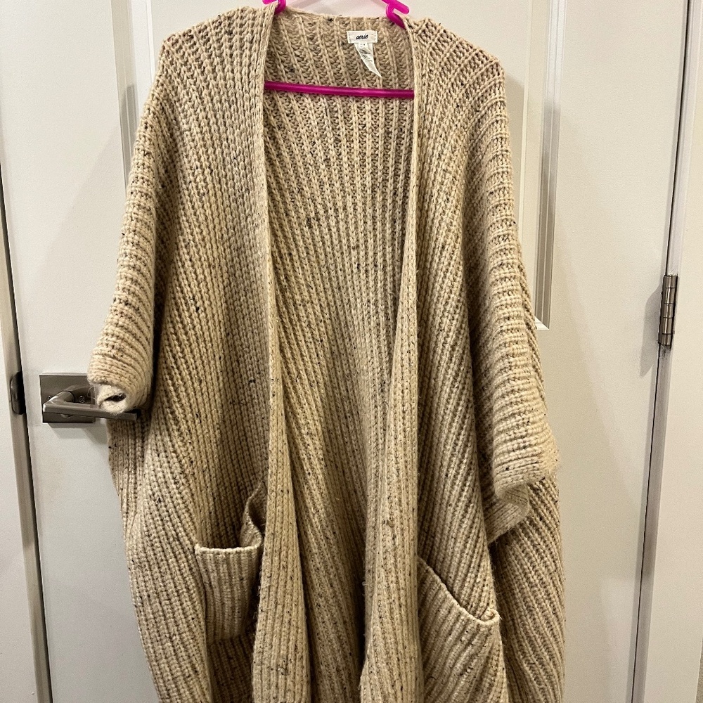 Aerie Ribbed Cardigan Wrap Ribbed Oatmeal